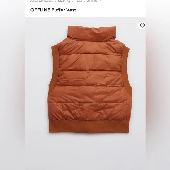 Aerie Offline Puffer Vest in Jupiter Brown , Medium - Picture 4 of 11